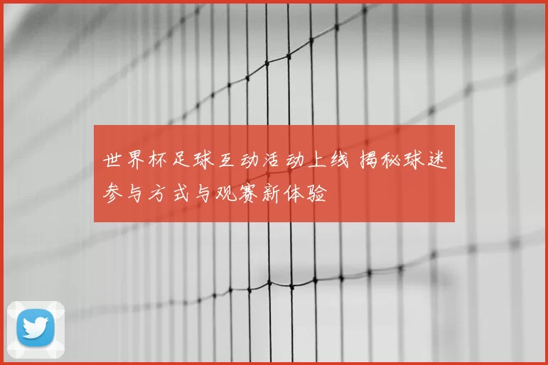 世界杯足球互动活动上线 揭秘球迷参与方式与观赛新体验
